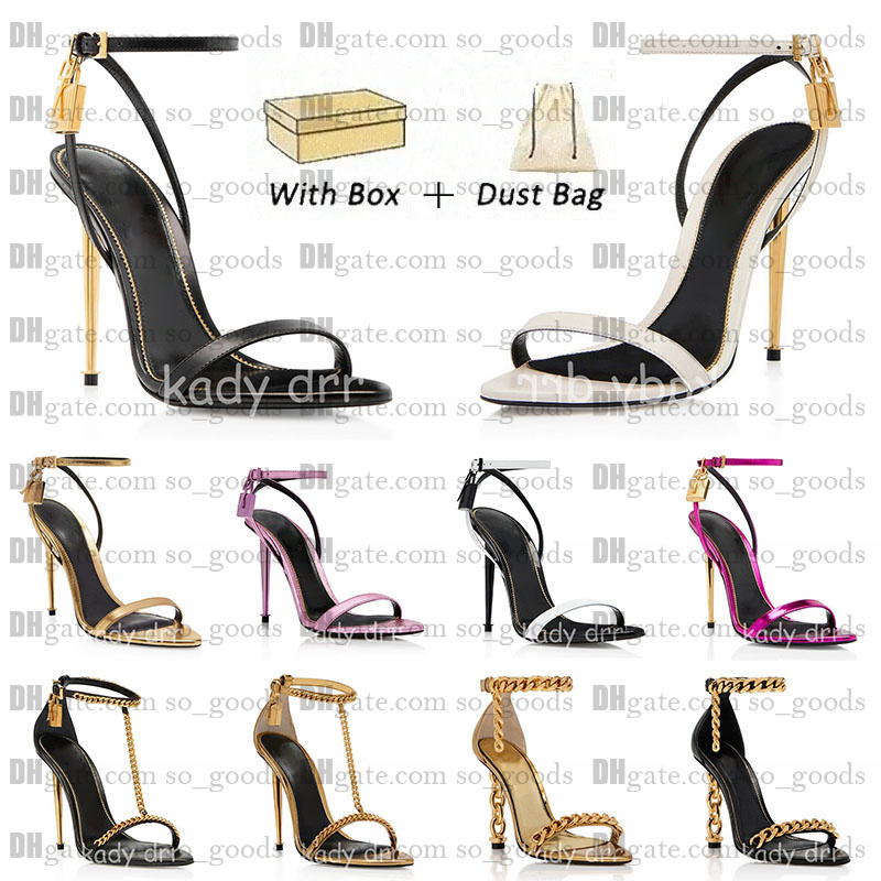 Designer Sandal Dress Heels Naked Padlock Pointy Toe Party Women Buckle Ankle Strap High Heel Sandals Wedding xx