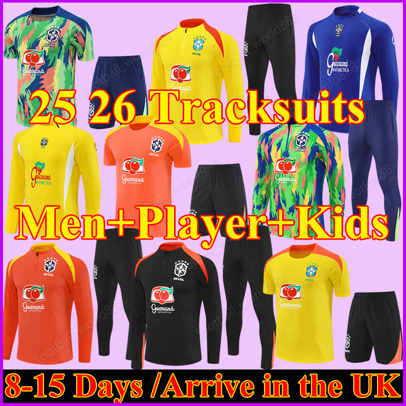 2025 Brazil jersey 25 26 Football Jerseys RAPHINHA L.HENRIQUE 2026 tracksuits MARTINELLI Training sets ESTEVAO Pre-match kit BRUNO G. Long Sleeve Men Adult Kids Kit Set