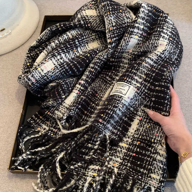 2025 New Starry Sky Plaid Scarf for Women Autumn Winter Student Couple Shawl Versatile Warm Neck Scarf H250930