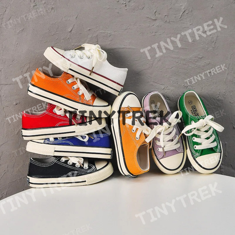 Hot Sell Children Designer Low Cut Canvas Boys Fashion Sneakers Girls Sport Running Kids Breathable Casual Trainers Outdoor Shoes Size Us4c-Us6.5Y H0841