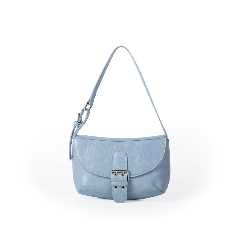 2025 Korean-Style New Small And Niche Retro For Women Shoulder High-Quality Texture Women's Handbag Shiny Patent Leather Underarm Bag