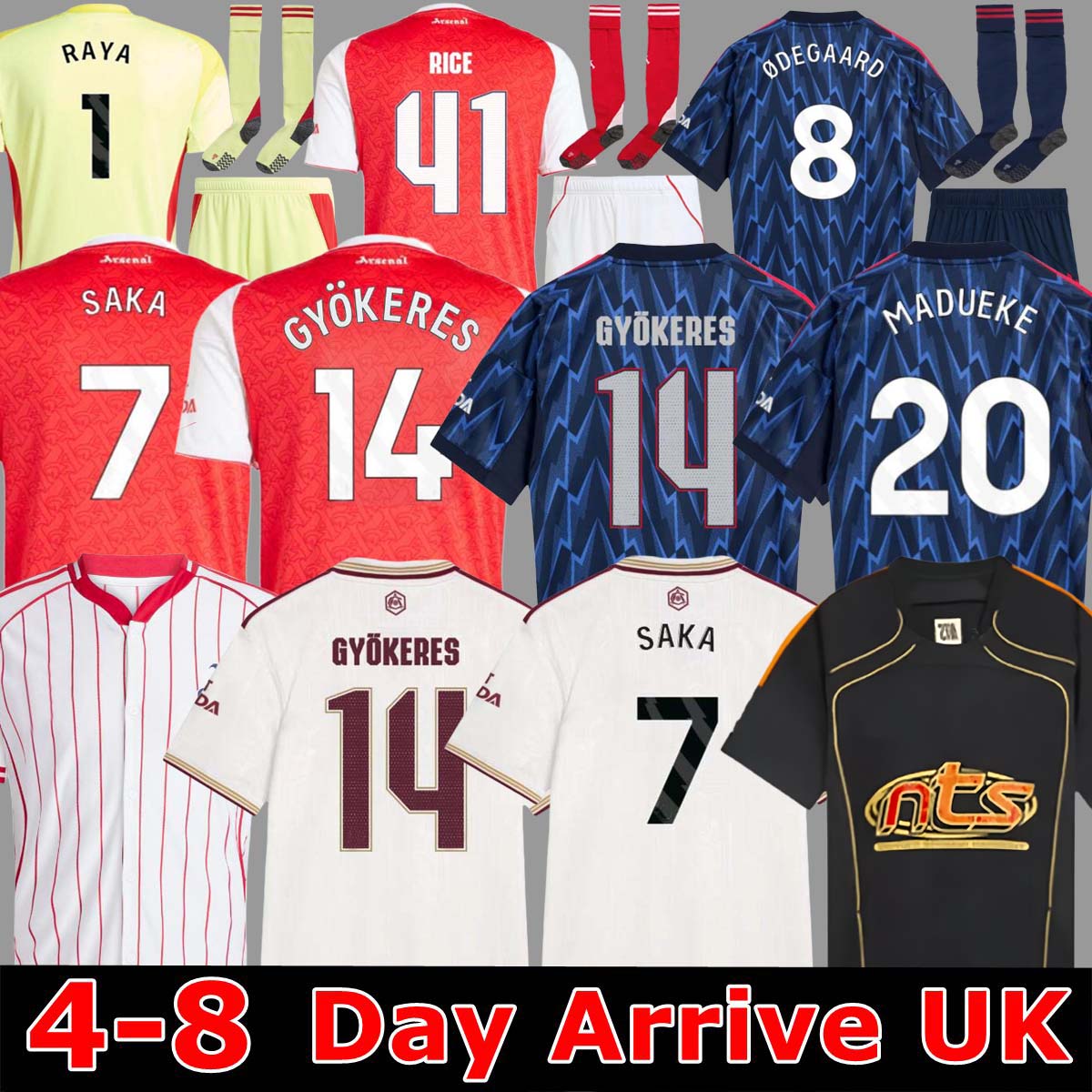 24 25 26 CALAFIORI soccer jerseys RICE SAKA Fans Player MADUEKE ZUBIMENDI RUSSO 2024 2025 football shirt Men Kids ODEGAARD SAMBI VIEIRA Gyokeres HAVERTZ Lewis-Skelly