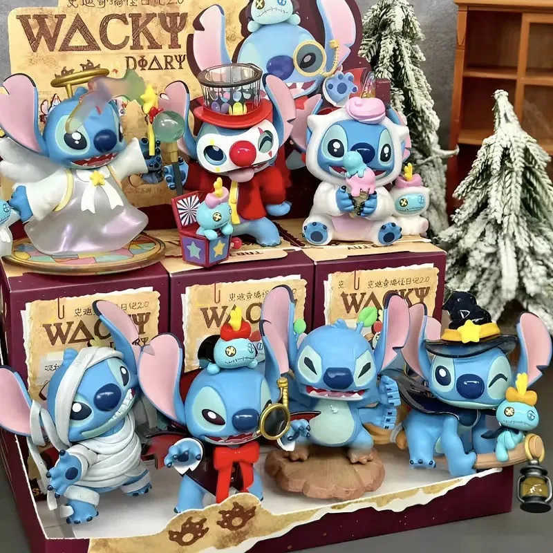 Disney 2025 New Stitch Funny Diary 20 Blind Box Figure Stich Peripheral Trendy Toys Dolls Desktop Ornaments For Girls Holiday Gifts H250930