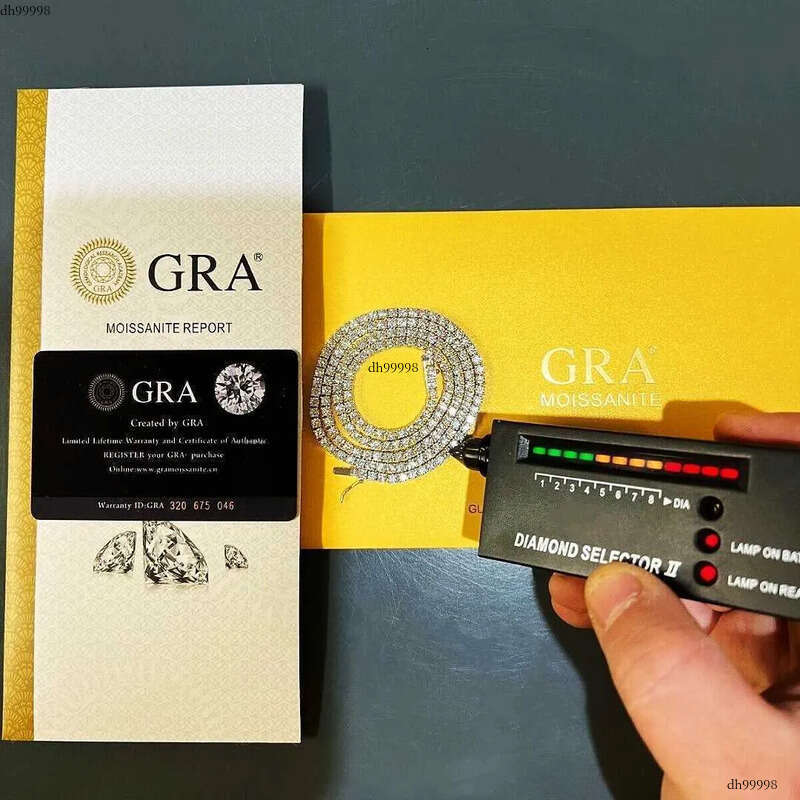 Wholesale Price Fine Jewelry Dia Necklace 2MM 3MM 4MM 5MM Sterling Sier GRA D Color Vvs Moissanite Tennis Chain