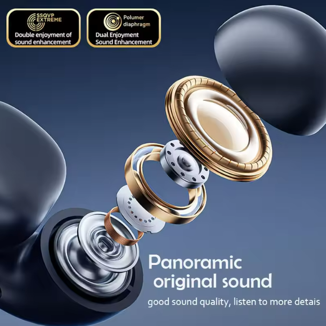 DX09 Wireless Bluetooth Clip-On Earbuds Over-Ear Hook Design for Men & Women Universal Use Sports Headphones with Long Battery Life & High Sound Quali