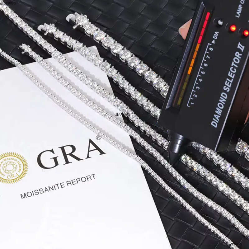 2mm-6.5mm 100% Passed Dia Test S Sier With GRA VVS Moissanite Tennis Chain Ready to Ship for Necklace