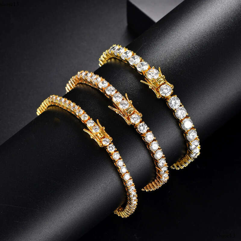 TennisChain Jewelry 2-6MM Tennis Chain Fashion Men and Women Hip-Hop Zircon Bracelet High-End Feel