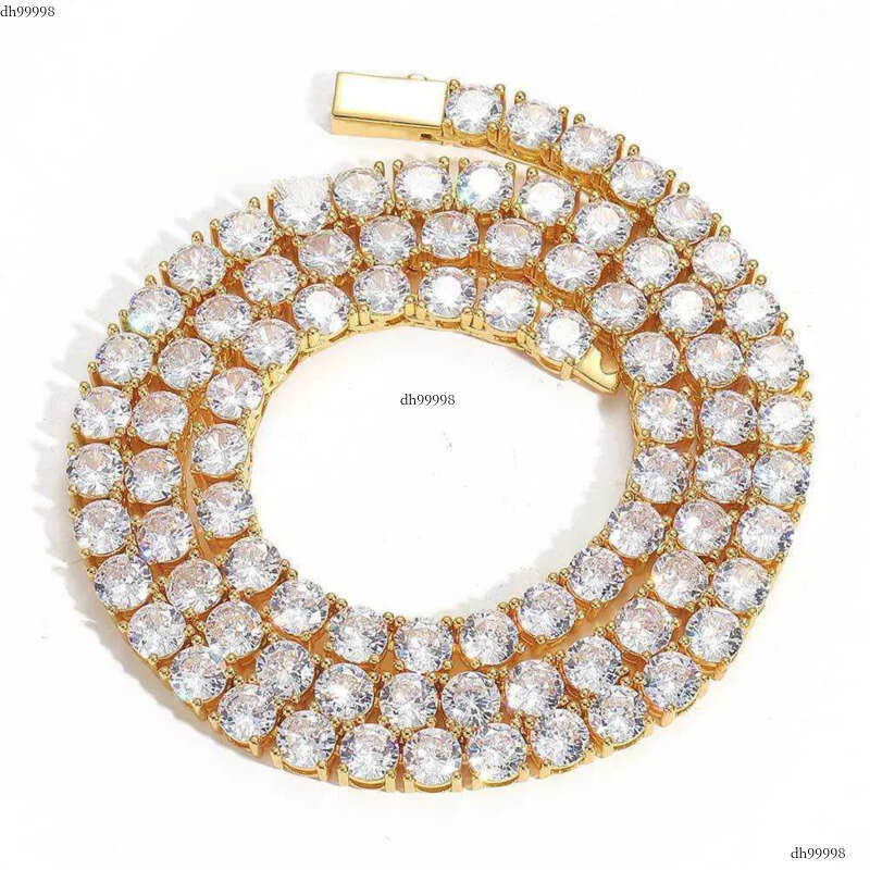 Hot sale bling pass dia tester hip hop copper 3mm moissanite tennis chain