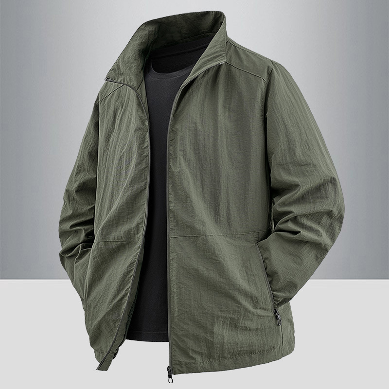 C100404 Autumn and Winter Men's Zipper Stand Collar Sweater Retro Earth Color Hoodie Women