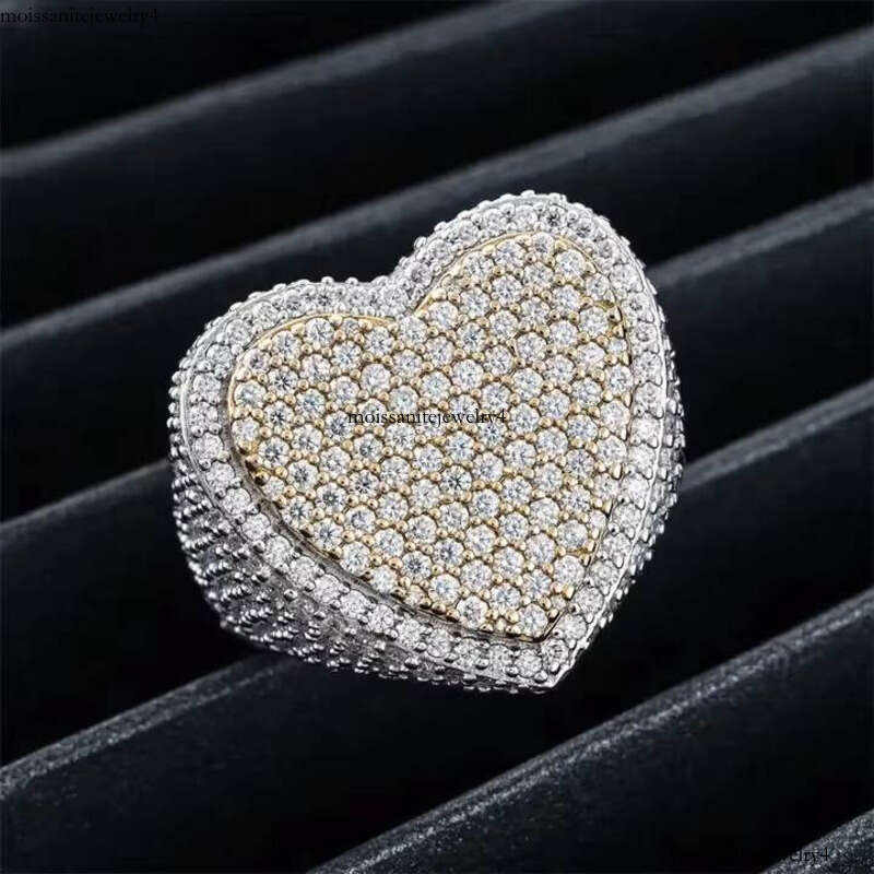 28 Series Silver Jewelry VVS Moissanite Real Gold Plated Hip Hop Iced Out Men's Ring