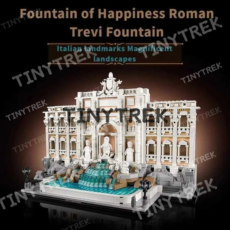 2025 New Famous Trevi Fountain Rome MOC Creative World Art Building Blocks Assembly Toys for Adults and Children Y250620
