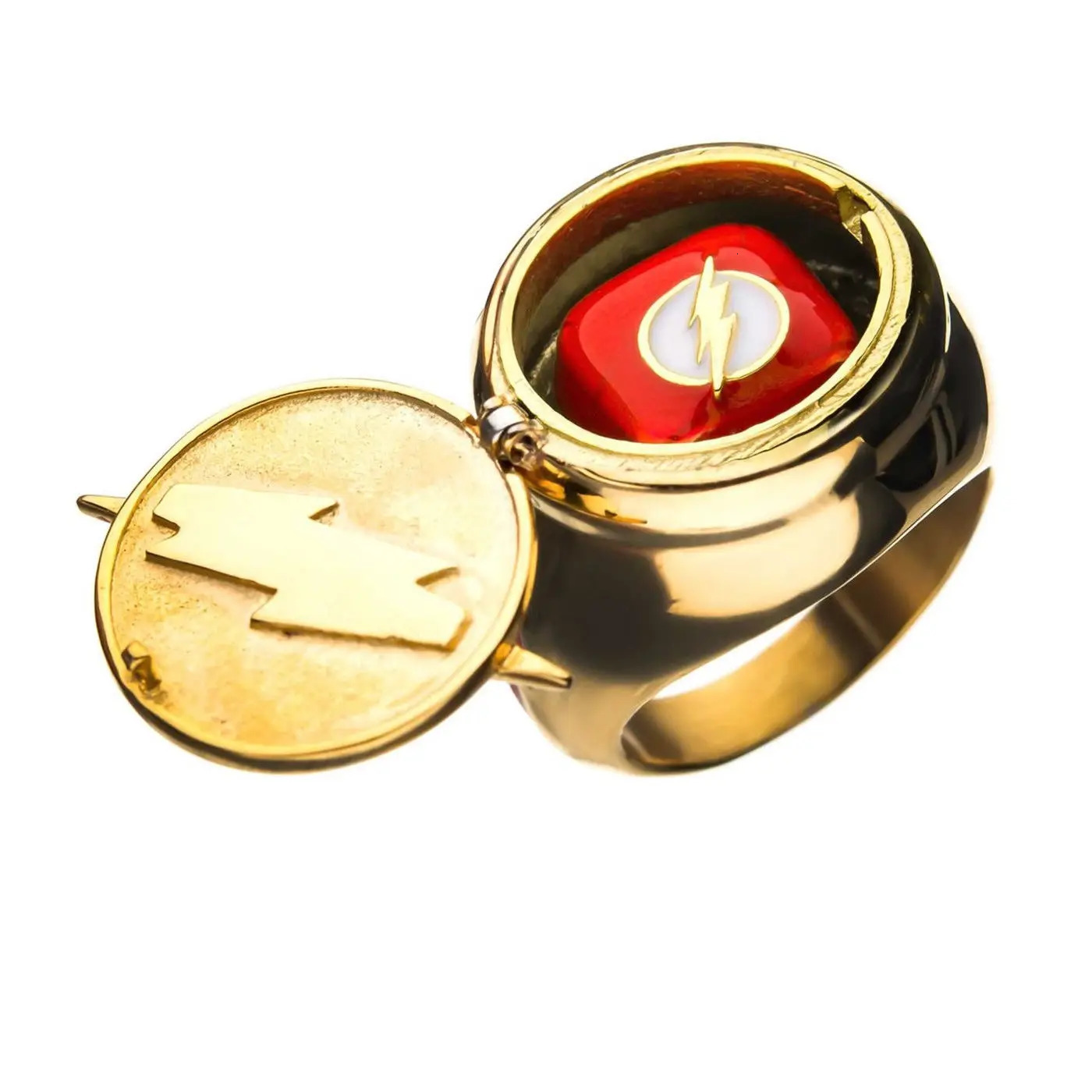 Flash Men Old Version Flip Opening Ring Lightning AllenBarry Flash Ring for Men Fashion Jewelry Anime Accessories 250929