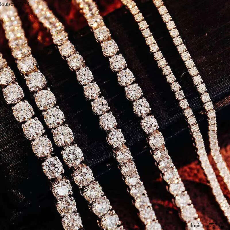 Top-quality jewelry necklace10k/14k/Gold 3mm 4mm 5mm Fashion Jewelry Necklace DEF VVS Moissanite Tennis Chain