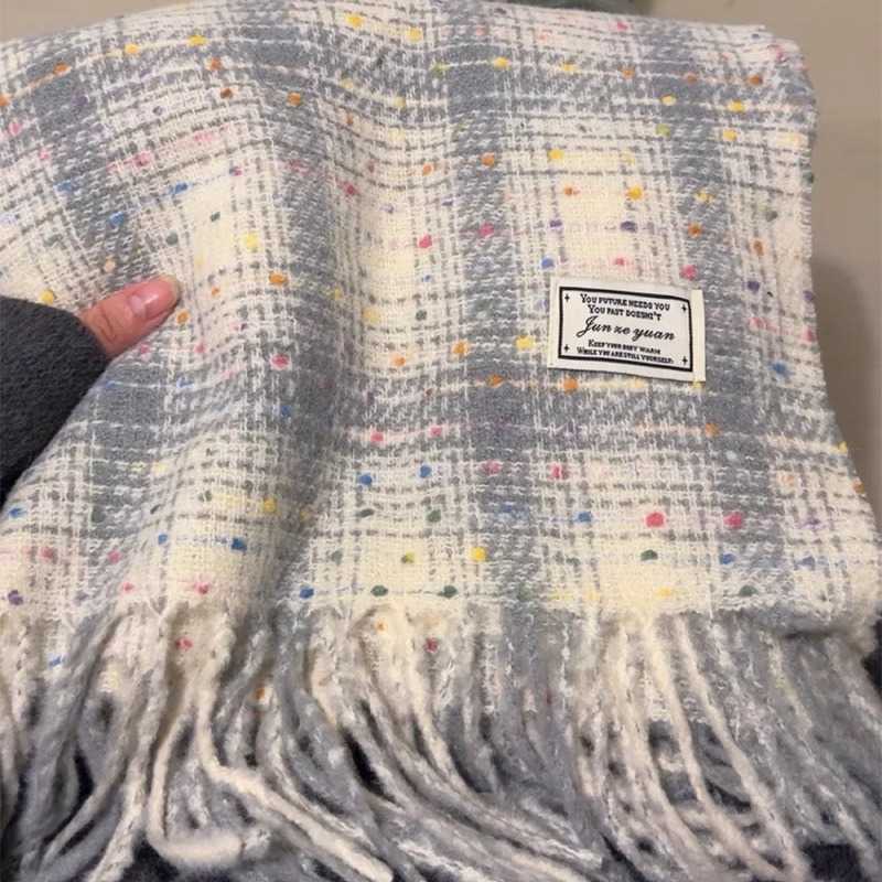 2025 New Starry Sky Plaid Scarf for Women Autumn Winter Student Couple Shawl Versatile Warm Neck Scarf H250930