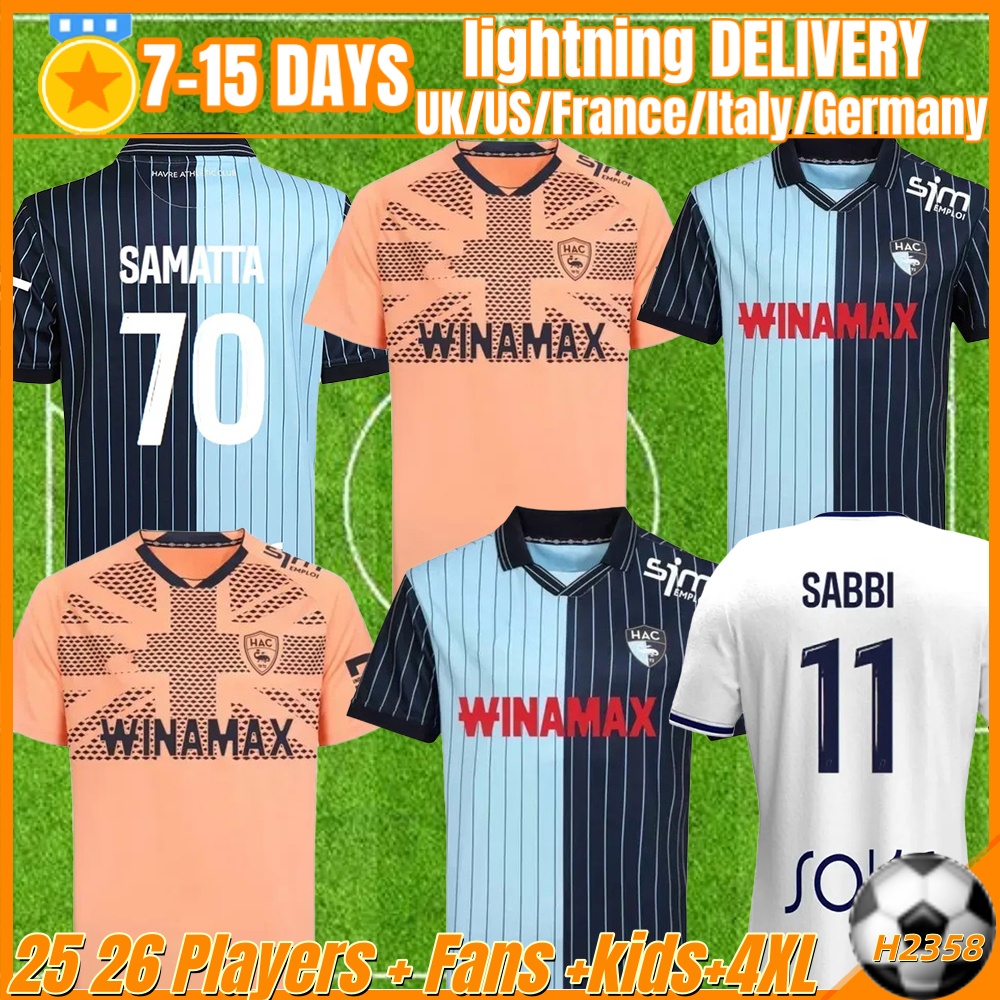 Le Havre 25 26 Le Havre soccer jerseys Home Away Kinkoue 2025 2026 maillots de foot Casimir Toure camisetas de football shirt Kechta Operi men kids kit uniform