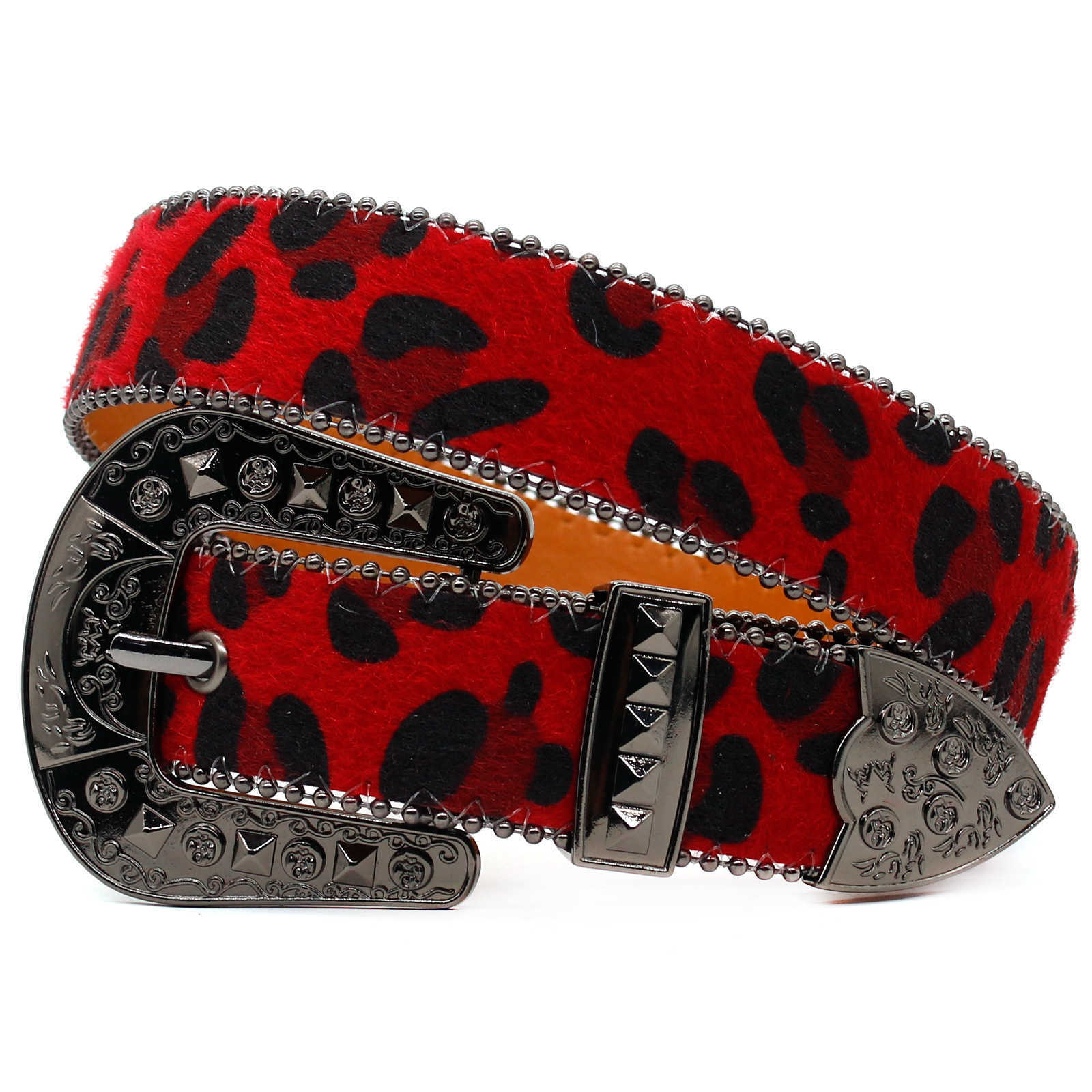 Fashionable leopard print women's belt; decorated with ins style, high-end feeling belt; versatile and simple waist belt for L250930
