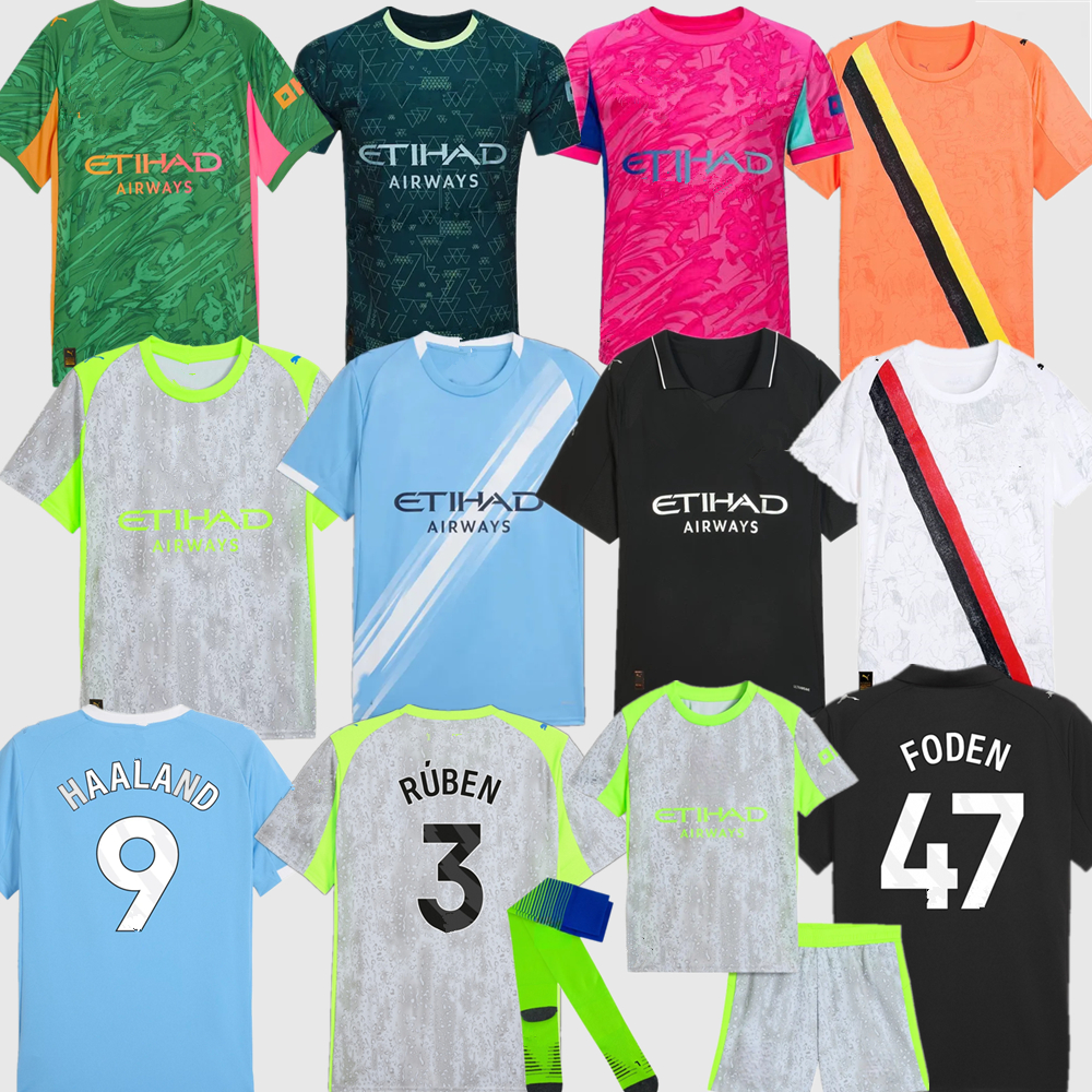 25 26 HAALAND MAN CITY soccer jerseys FODEN MARMOUSH DOKU MARMOUSH McATEE KOVACIC GVARDIOL home away DE BRUYNE MATHEUS N. football shirt men kids kits goalkeeper pink