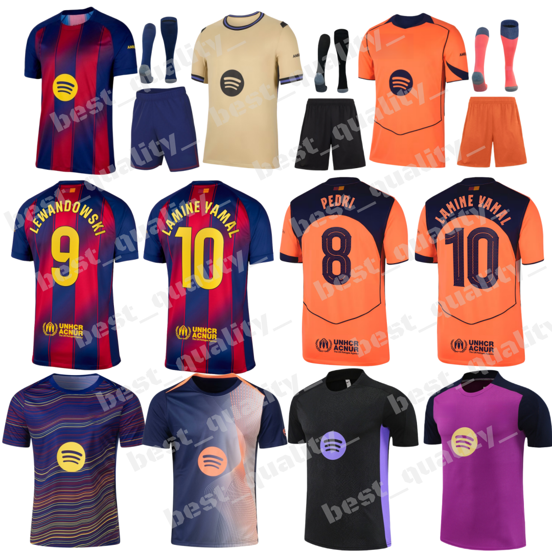 25 26 LAMINE YAMAL soccer jerseys Barcelone LEWANDOWSKI FERRAN jersey camiseta de futbol RAPHINHA PEDRI ANSU FATI GAVI ERIC football shirt men kids kits socks