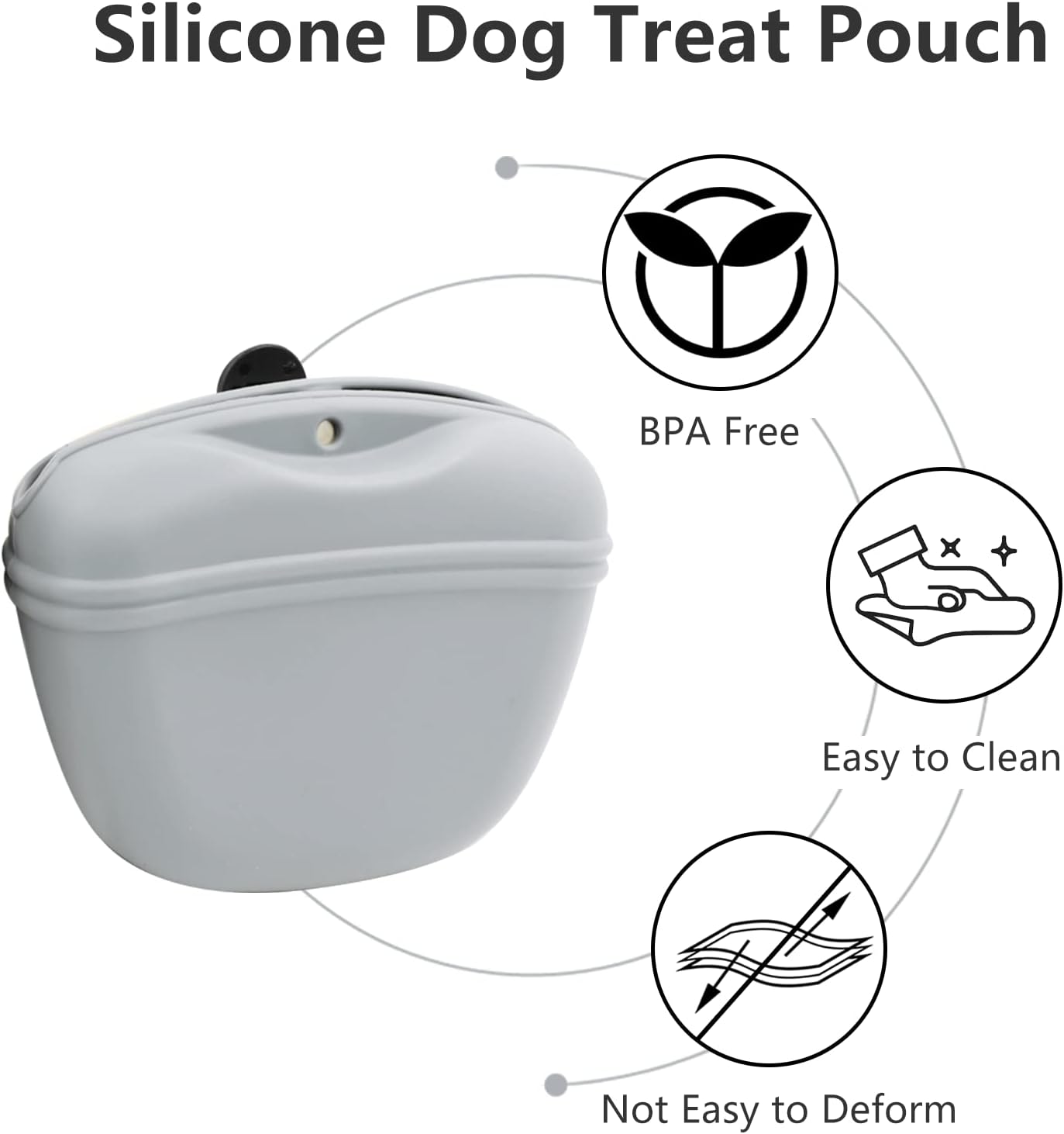 Dog Treat Pouch 2 Pack, Dog Treat Training Pouch, Silicone Pet Treat Bag