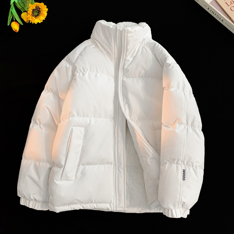 2024 Autumn Winter Cotton Jacket Thickened Fleece Padded Loose Fit Mens Coat 240828