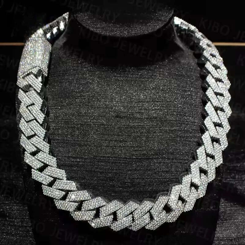 Hip Hop Chaine Jewelry Vvs Sterg Sier 20mm Dia Moissanite Cuban k Chain