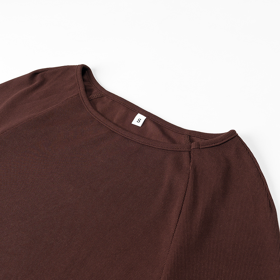 G12088 Elegant solid color ruffled slim fit long dress