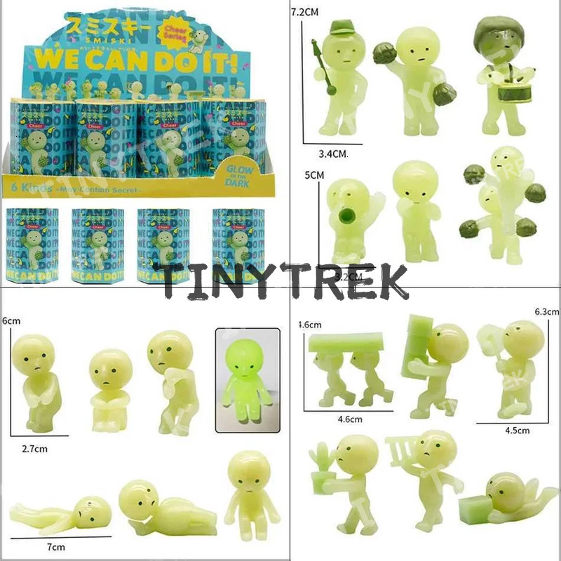 Smiski Blind Mystery Box Noctilucent Green Doll Action Figures Model Toy Decoration Kid Christma Birthday Surprise Gift