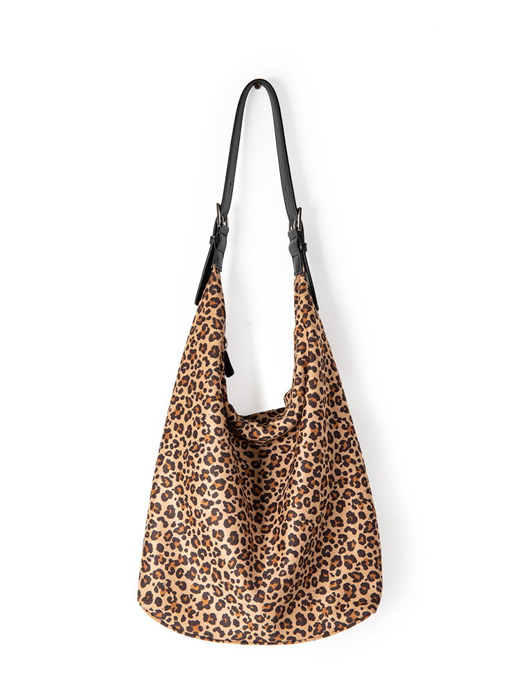 New Japanese And Korean INS Niche Lazy Style Lightweight Large-Capacity Leopard Print Single-Shoulder Casual Versatile Tote Bag