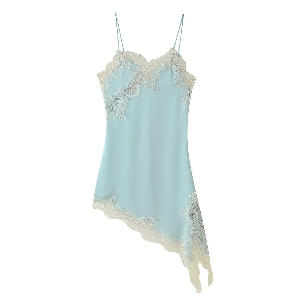 GC148 European and American style sexy modified asymmetrical lace splicing suspender dress