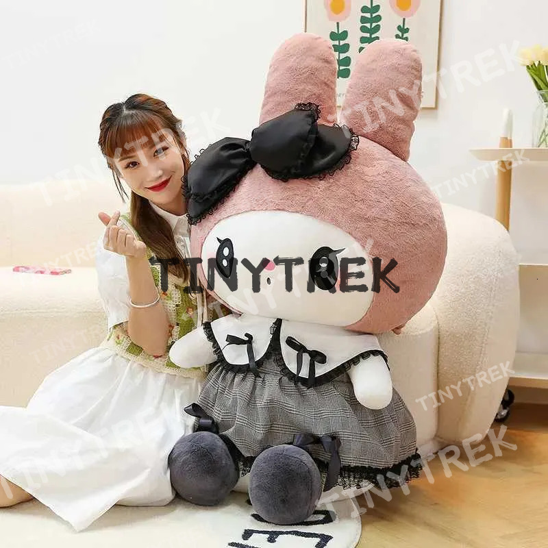 Big Size Kuromi Melody Cinnamoroll Plush Toys Pillow Stuffed Doll Anime Sofa Cushion Girls Room Decoration Xmas GiftXJ250314