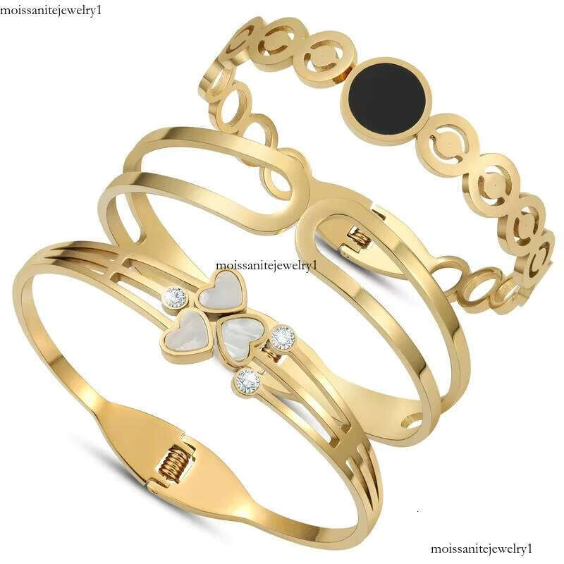 Fashion sterling silver Heart Gold-Plated Jewelry Luxurious Women's moissanite chainia Bracelet