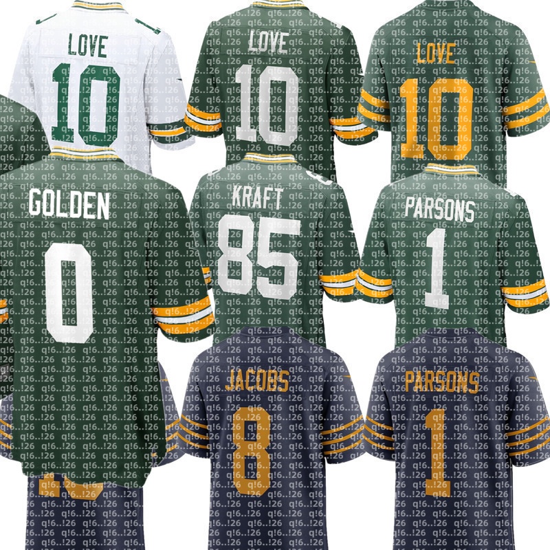 Micah Parsons Jordan Love Josh Jacobs Jayden Reed Matthew Golden Tucker Kraft Edgerrin Cooper Christian Watson Romeo Doubs Quay Walker NFL Packers Football Jersey