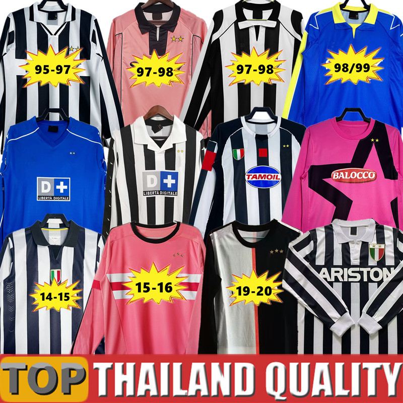 Retro long sleeve soccer jerseys DEL PIERO Conte PIRLO 84 85 92 95 96 97 98 99 02 03 04 05 ZIDANE DAVIDS BOKSIC football shirt 11 12 15 16 17 18 Classic vintage POGBA kids kit