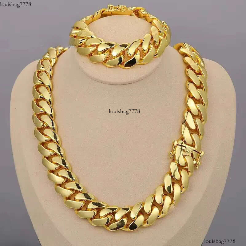 Cadenas cubana Wholesale Hip Hop Jewelry 14K Gold Plated Choker Solid Miami Cuban k Chain Necklace For Men