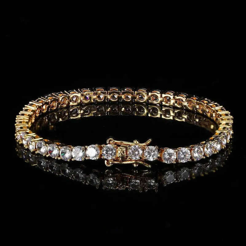 Fashion designer tennis bracelet, women and men gold plated 3MM 4MM 5MM 6MM W dia necklace, hip hop exquisite jewelry necklace personalized