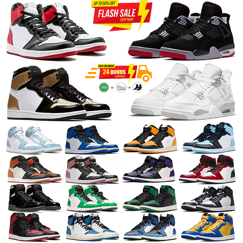 Mens Womens 1 4 Basketball Shoes Palomion Satin Bred WASHED BLACK Chicago Red Dark Mocha Digital Pink walking Hiking Designer shoe Outdoor trainers Sneakers shoes