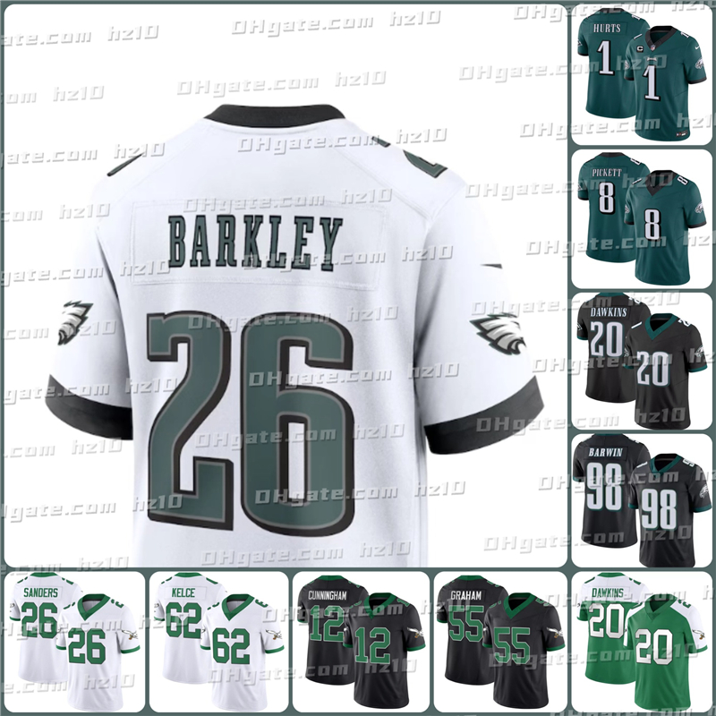 Brian Dawkins Reggie White Jalen Saquon Barkley DeVonta Smith A.J. Brown Goedert Jason Kelce Jalen Carter Cooper DeJean Reed Blankenship Football Eagles Jersey 5XL