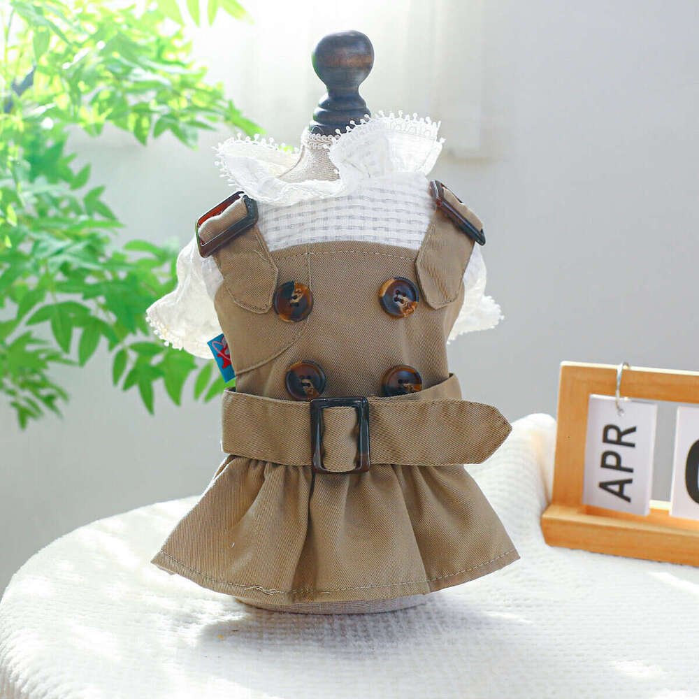 Spring And Autumn Pet Polyester Handsome Trench Coat Clothes Windproof Jacket Small Dog Clothing XS-XL