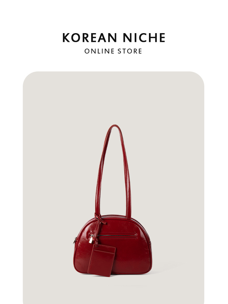 2025 Autumn New Korean Style Fashionable Versatile High-End Saddle Handbag With Patent Leather Texture Crossbody & Armpit Bag
