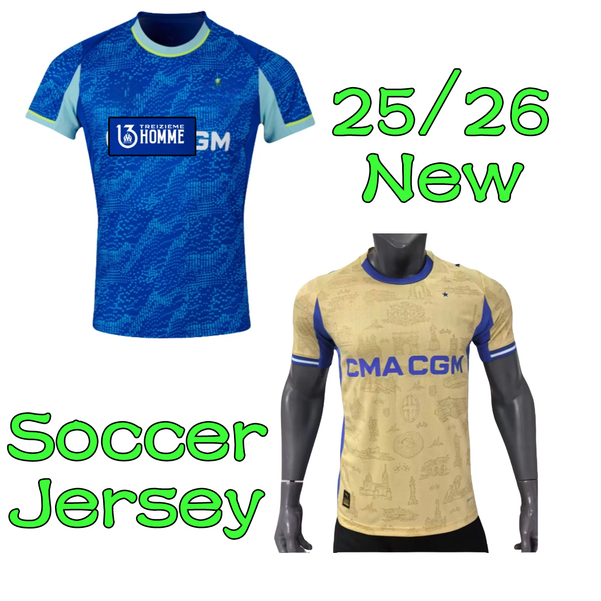 2025 2026 marseillees jersey soccer GREENWOOD HOJBJERG HARIT GOUIRI ROWE OM football shirt BALERDI KONDOGBIA RABIOT RONGIER uniform home away 3rd marseillees