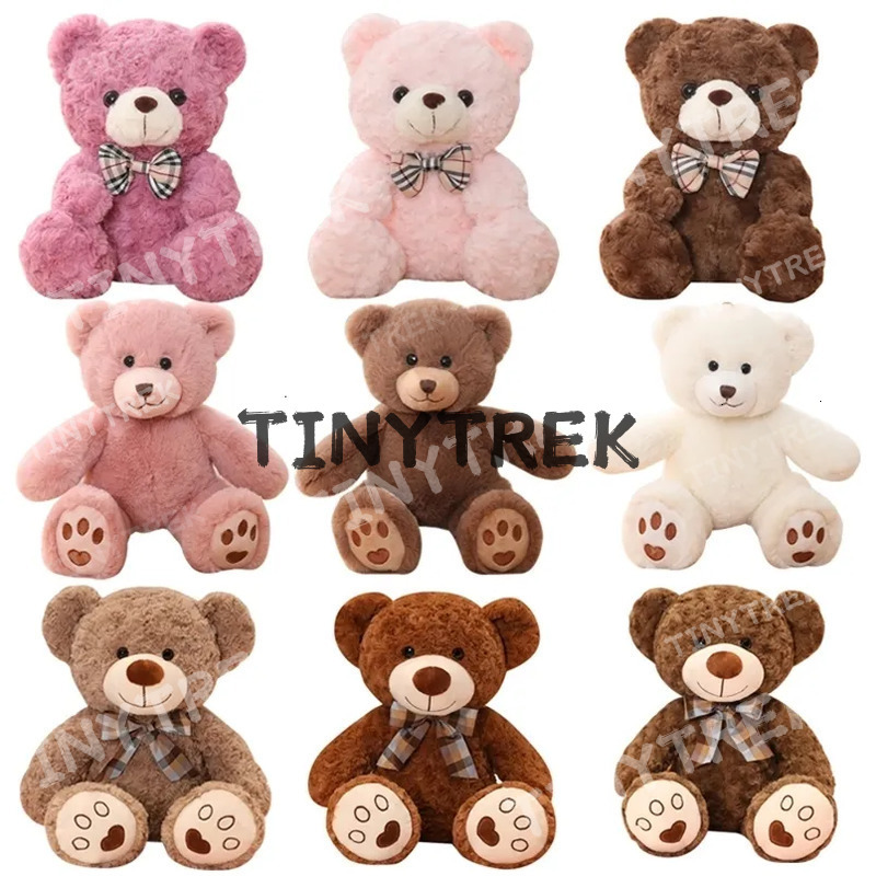 2535CM Kawaii Teddy Bear Plush Pillow Lovely BowKnot Bears Toys Stuffed Soft Animal Dolls Xmas Valentine Gift250908ww