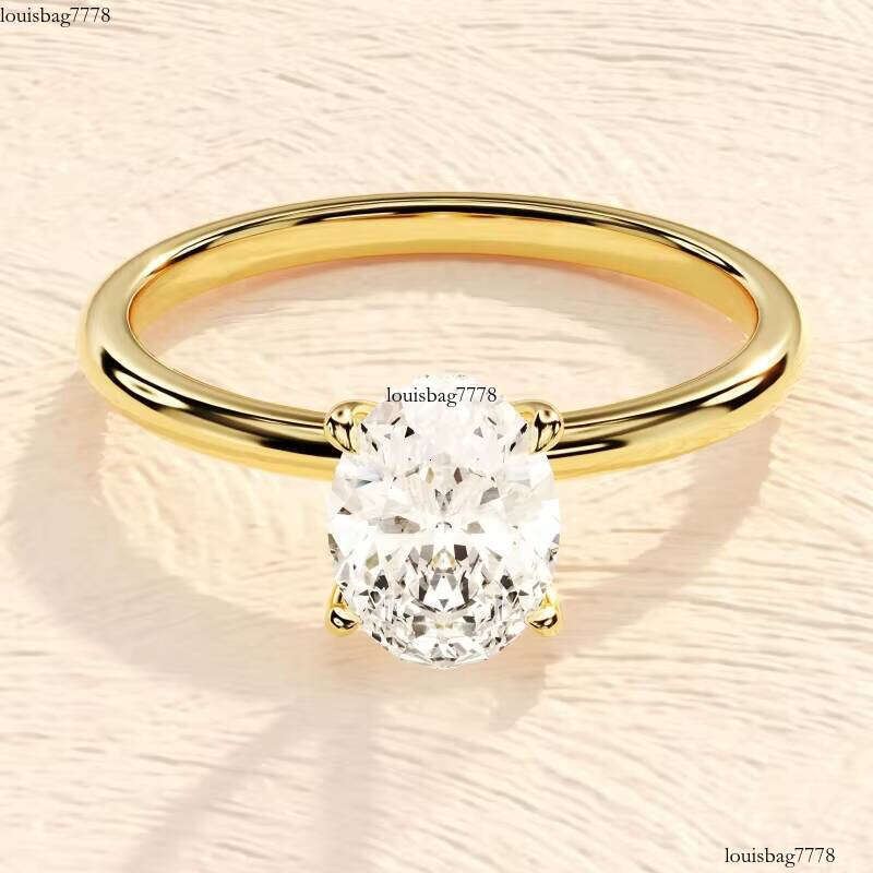 Certificate 10k 14k Real Gold Silicon Single Wedding Engagement Ring Set Women's Jewelry AU750