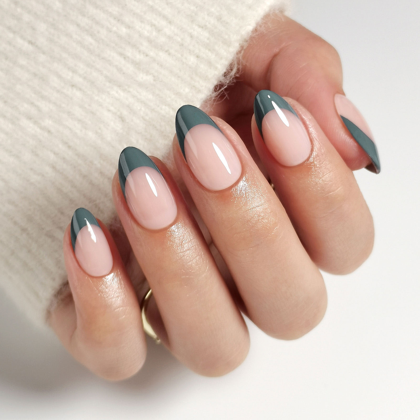 french pub green presson fake nails soft gel almond nails with a natural and perfect fit 16 sizes 32 reusable fake nails