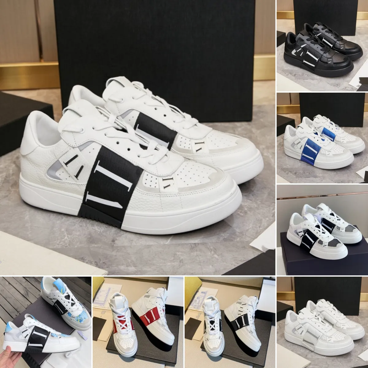 Designer man Shoe woman Downtown leather sneakers women banded calfskin lightweight Running men goatskin trainer Lane leather sneaker technical Sneaker size 35-45