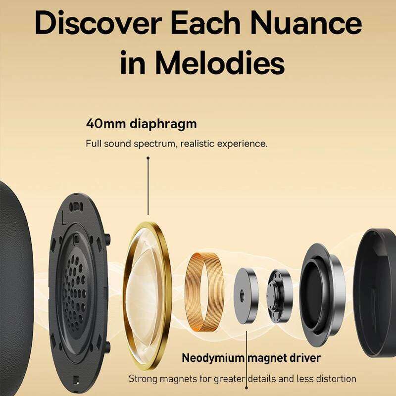 Baseus Bowie D05 Wireless 3D Spatial Audio Earphone Bluetooth 5.3 Headset 40Mm Driver Foldable Over Ear Headphone