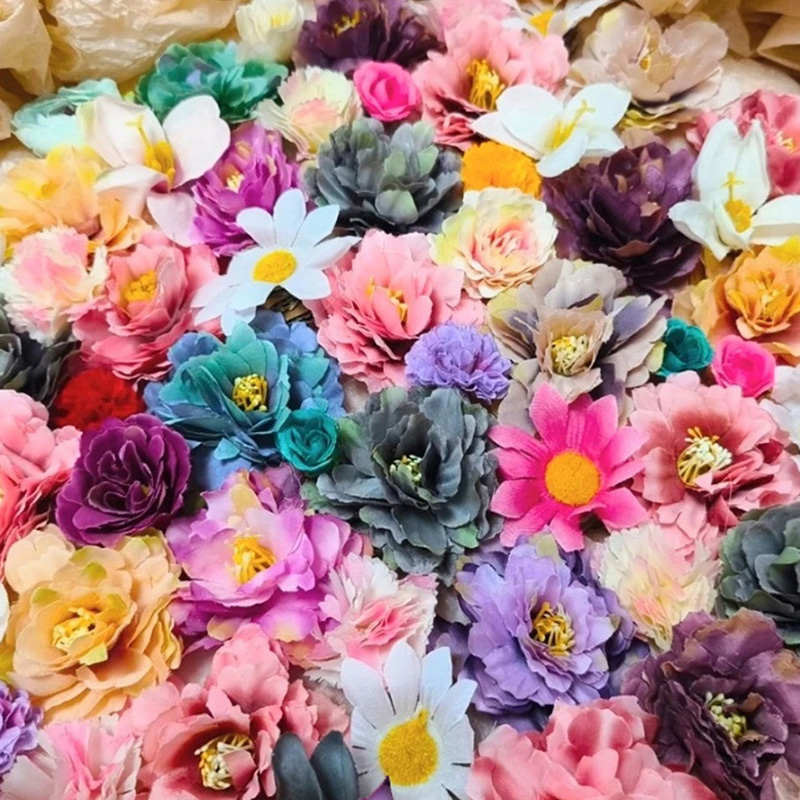 Mixed Artificial Flowers Silk Flower Heads Fake Flower in Bulk for DIY Wed Bouquet Table Centerpieces Bridal Shower Home Craft Garland Halloween Party Decoration
