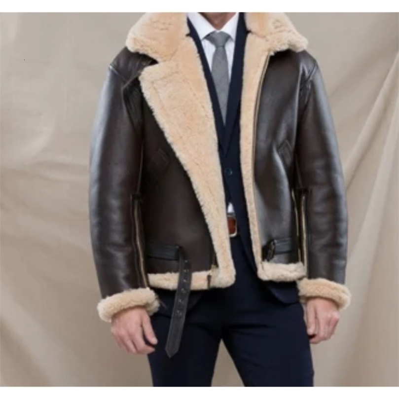 Men Plush fur jacket Integrated Fur Comfortable Thickening Warm Long Sleeved Solid Color Leisure Versatile Zippered Jacket 250818wtt