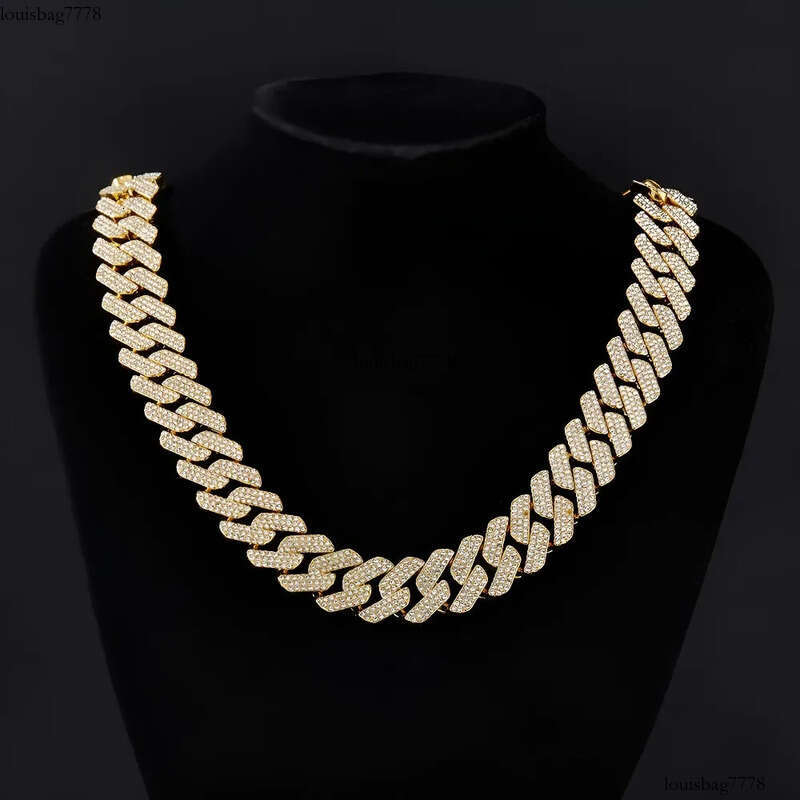 Fashion jewelry 20MM3 row moissanite hip-hop Cuban chain exaggerated rap men's designer necklace