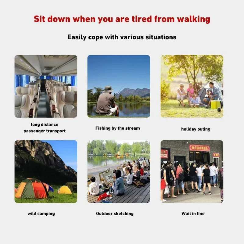 Outdoor Portable Folding Chair With Storage Bag Foldable Car Outdoor Chair Lightweight Bearing Strong Ride Comfort Camping Gear J250930