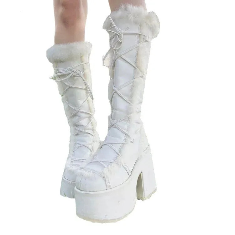 Gothic Thick Heel Womens Boots High Heel Thick Sole Role Play Home Party Warm Boots Women Brown High Boots Cosplay Shoes 250929 - view 6